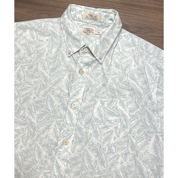 Faherty Other - Faherty The Breeze Short Sleeve Sleeve Sky Foliage Leaves Linen Blend Shirt Sz M